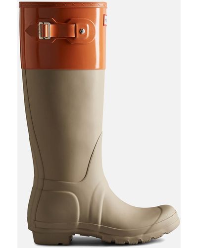 HUNTER Original Two-tone Rubber Tall Wellies - Brown
