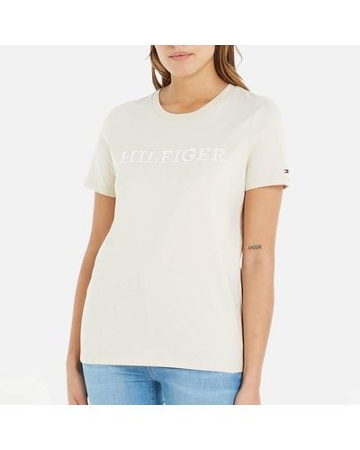 Tommy Hilfiger Cotton-jersey Logo T-shirt - White