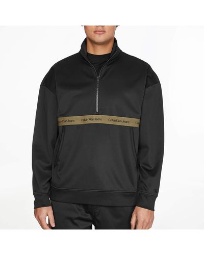 Calvin Klein Logo-printed Satin Jersey Sweatshirt - Black