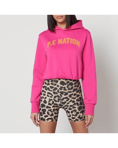 P.E Nation Defending Zone Organic Cotton-blend Hoodie - Pink