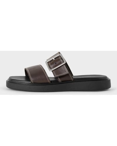 Vagabond Shoemakers Connie Leather Flat Sandals - Black