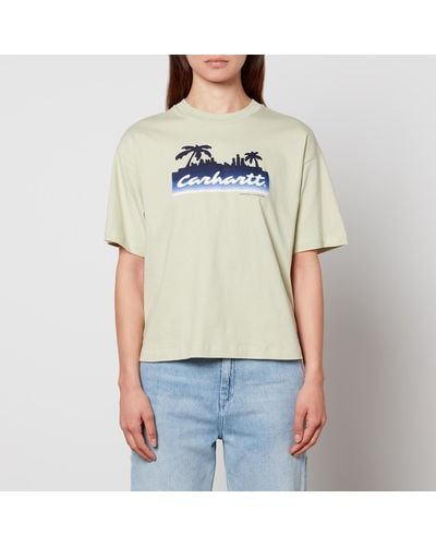 Carhartt Palm Script Printed Cotton-jersey T-shirt - Natural