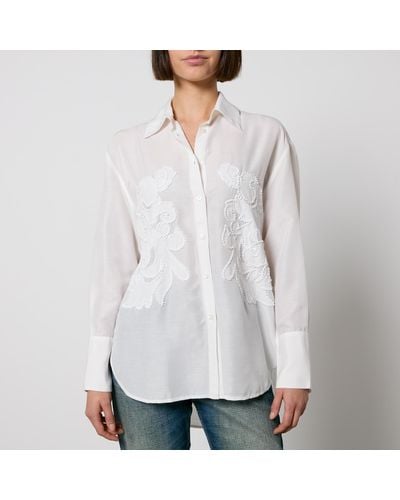 MAX&Co. Ottawa Embroidery Gauze Shirt - White