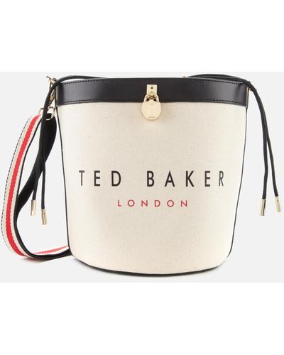 Ted Baker Jettia Canvas Padlock Detail Bucket Bag - Black