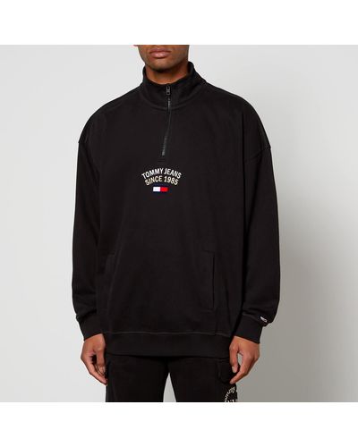 Tommy Hilfiger Timeless Arch Organic Cotton-jersey Sweatshirt - Black