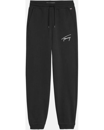 Tommy Hilfiger Signature Logo Cotton-blend Sweatpants - Black