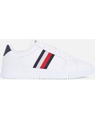 Tommy Hilfiger Leather Cupsole Sneakers - White