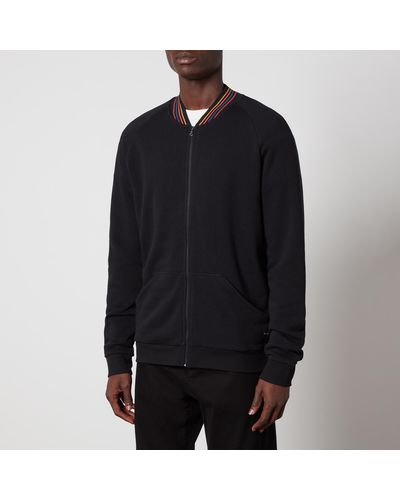 PS by Paul Smith Striped Cotton-jersey Bomber Jacket - Black