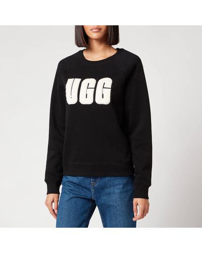UGG Madeline Fuzzy Logo Crewneck Sweatshirt - Black