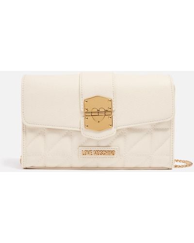 Love Moschino Borsa Smart Daily Faux Leather Crossbody Bag - Natural