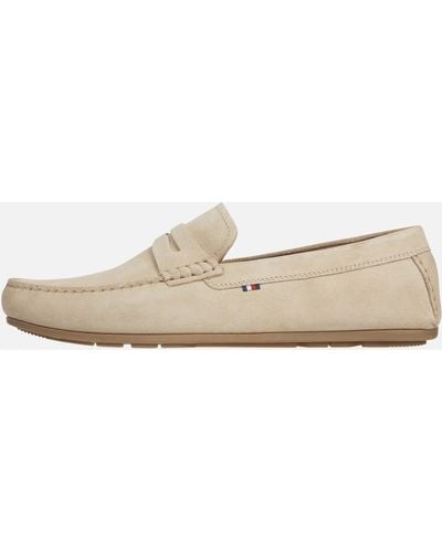 Tommy Hilfiger Casual Hilfiger Suede Driving Shoes - Natural