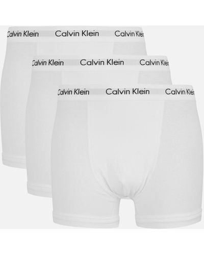 Calvin Klein Cotton Stretch 3-Pack Trunks - White