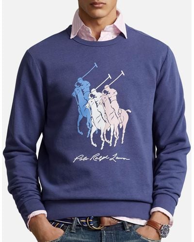 Polo Ralph Lauren Big Pony Cotton-blend Fleece Sweatshirt - Blue