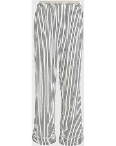 Tommy Hilfiger Striped Satin Trousers - Grey