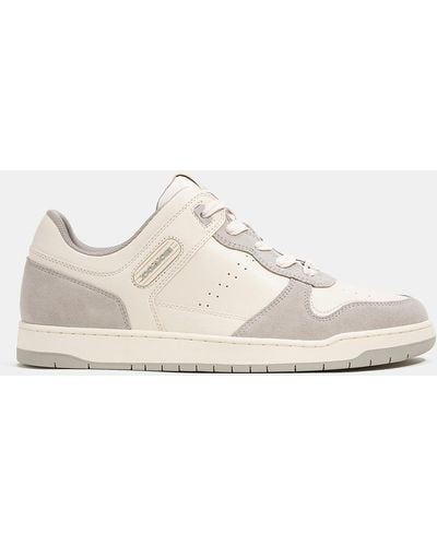COACH C201 Mixed Material Trainer - White