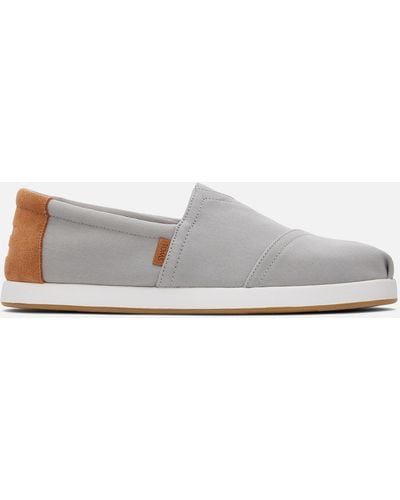 TOMS Alpargata Forward Twill And Suede Court Shoes - White