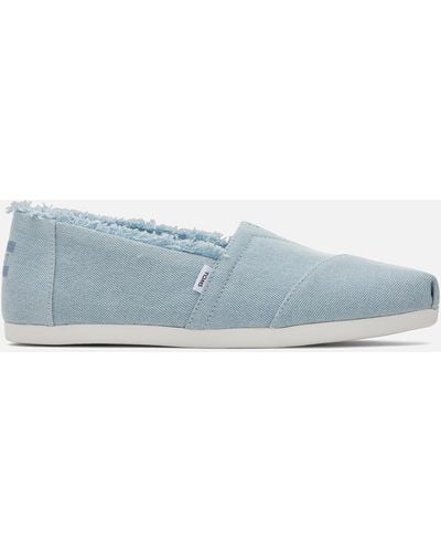 TOMS Alpargata Washed Denim Court Shoes - Blue