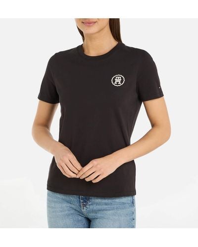 Tommy Hilfiger Logo Cotton T-shirt - Black