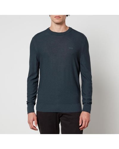 BOSS Avac_c Wool-blend Sweater - Blue