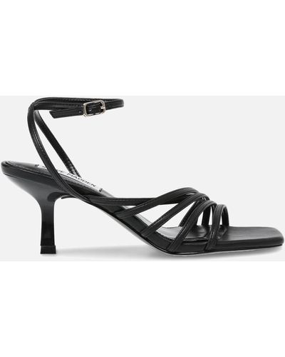 Steve Madden Mid-heeled Faux Leather Sandals - Black