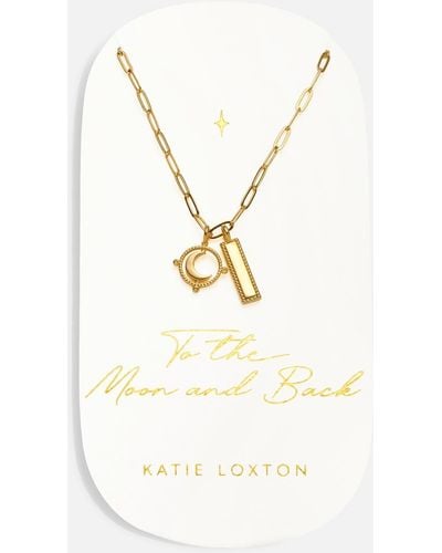 Katie Loxton To The Moon & Back Carded Charm 18-karat Gold-plated Necklace - Metallic