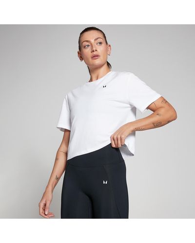 Mp Basic Boxy Short Sleeve Crop T-shirt - White