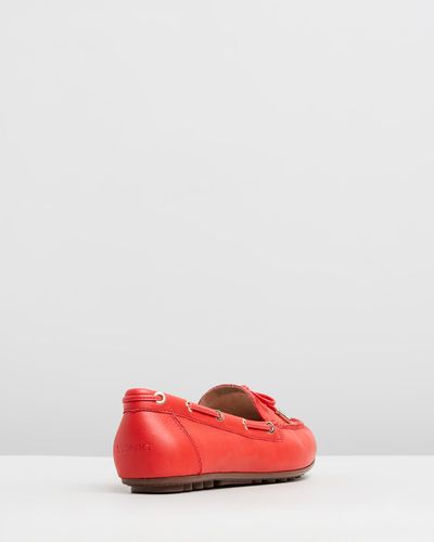 Vionic Virginia Leather Moccasins - Red