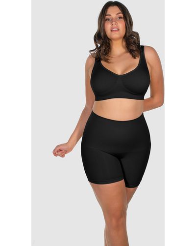 B Free Intimate Apparel Curvy Tummy Control Shaping Shorts - Black