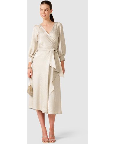 SACHA DRAKE Versailles Wrap Dress - Natural