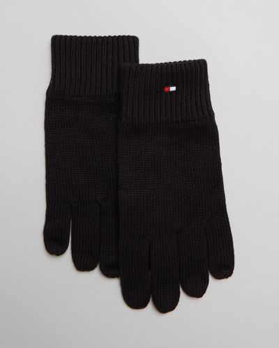 Tommy Hilfiger Essential Flag Knitted Gloves - Black