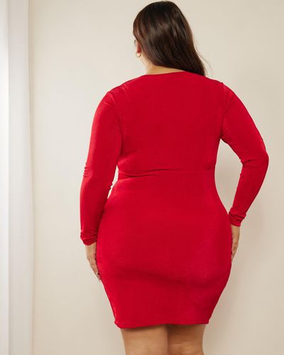 Atmos&Here Curvy Tahnee Mini Dress - Red