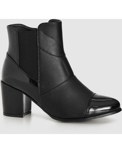 Evans Wide Fit Beaven Ankle Boot - Black