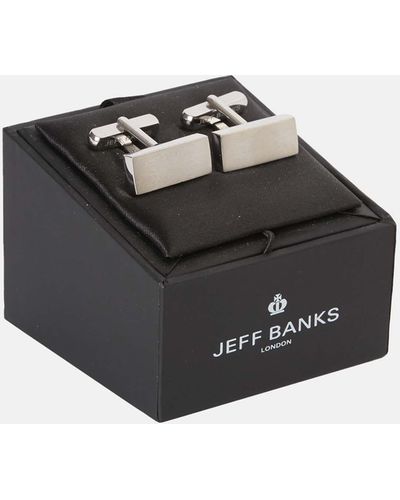 Jeff Banks Rectangular Cufflink - Black