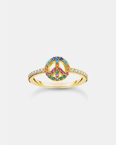 Thomas Sabo Ring Peace With Colourful Stones - White