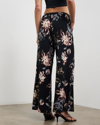 Lindsay Nicholas New York Floral Jersey Palazzo Trousers - White