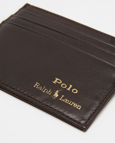 Polo Ralph Lauren Smooth Leather Credit Card Case - Brown