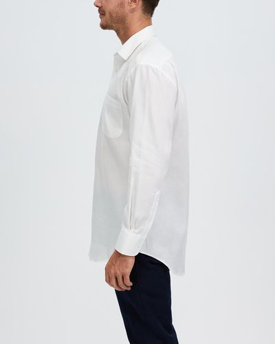 Van Heusen Classic Relaxed Fit Shirt Herringbone - White