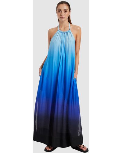 Jets by Jessika Allen Oia Sunset Halter Maxi Dress - Blue