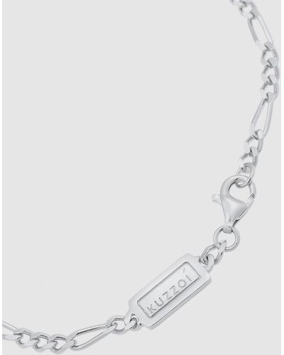 Kuzzoi Iconic Exclusive Bracelet Figaro Chain Massive Basic Trend In 925 Sterling - White