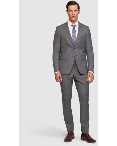 OXFORD Auden Wool Stretch Suit Trousers - Grey