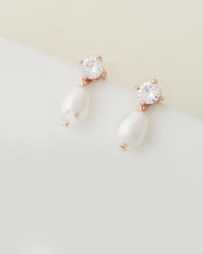 Stephanie Browne Twinkle Pearl Earrings - Metallic