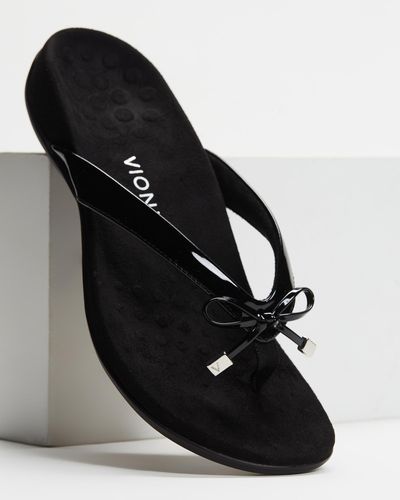 Vionic Bella Toe Post Sandals - Black
