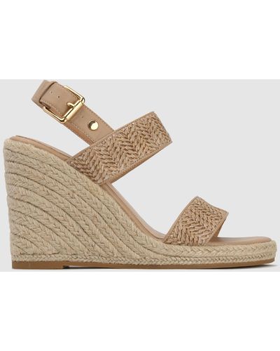 Betts Felix Round Toe Wedge Sandals - Natural