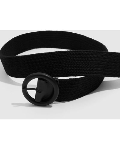 Country Road Recycled Polyester Woven Stretch Belt - Black