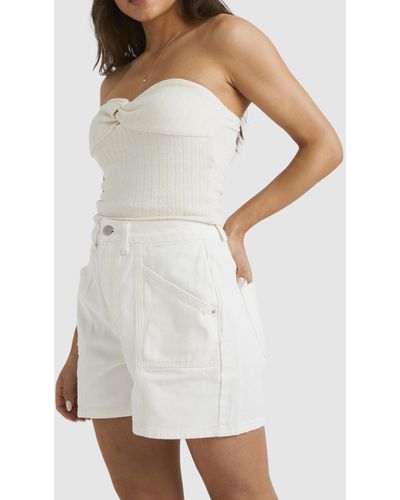 Billabong Sunrise Corduroy Shorts For Women - White