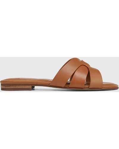 Wittner Caroline Leather Flat Sandals - Brown