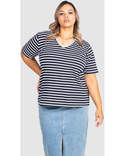 Love Your Wardrobe Cassie Stripe Tee - Blue