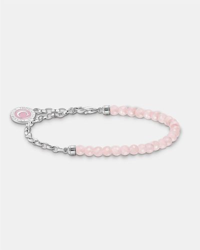 Thomas Sabo Charm Bracelet With Beads And Chain Links Silver - Natural