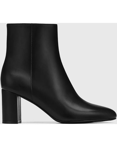 Wittner Kimberly Leather Block Heel Ankle Boots - Black