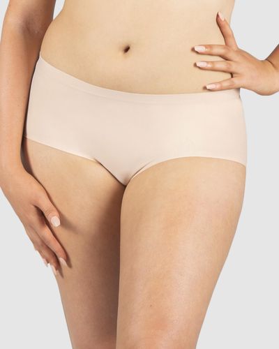 B Free Intimate Apparel Invisible Panty Lines Brief 6 Pack - Natural